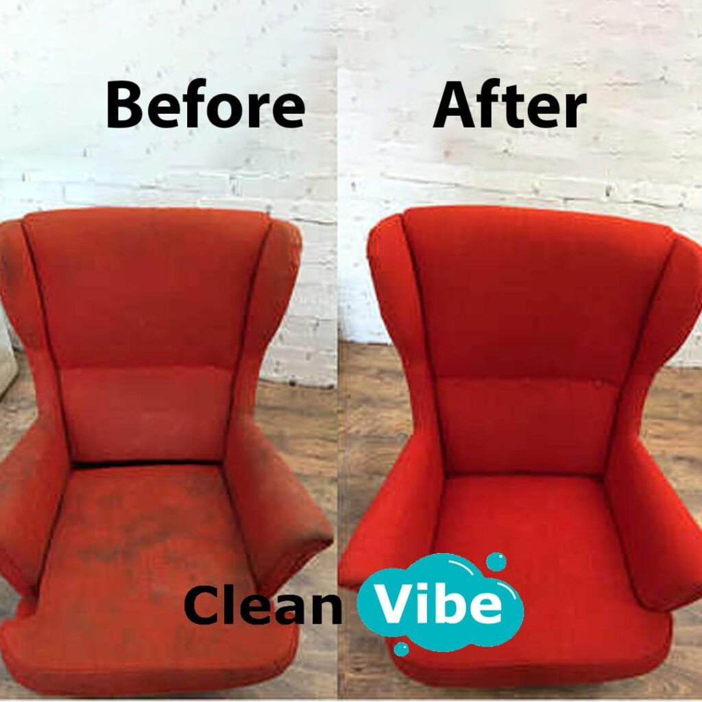 Before and After Armchair Cleaning – Deep Stain Removal