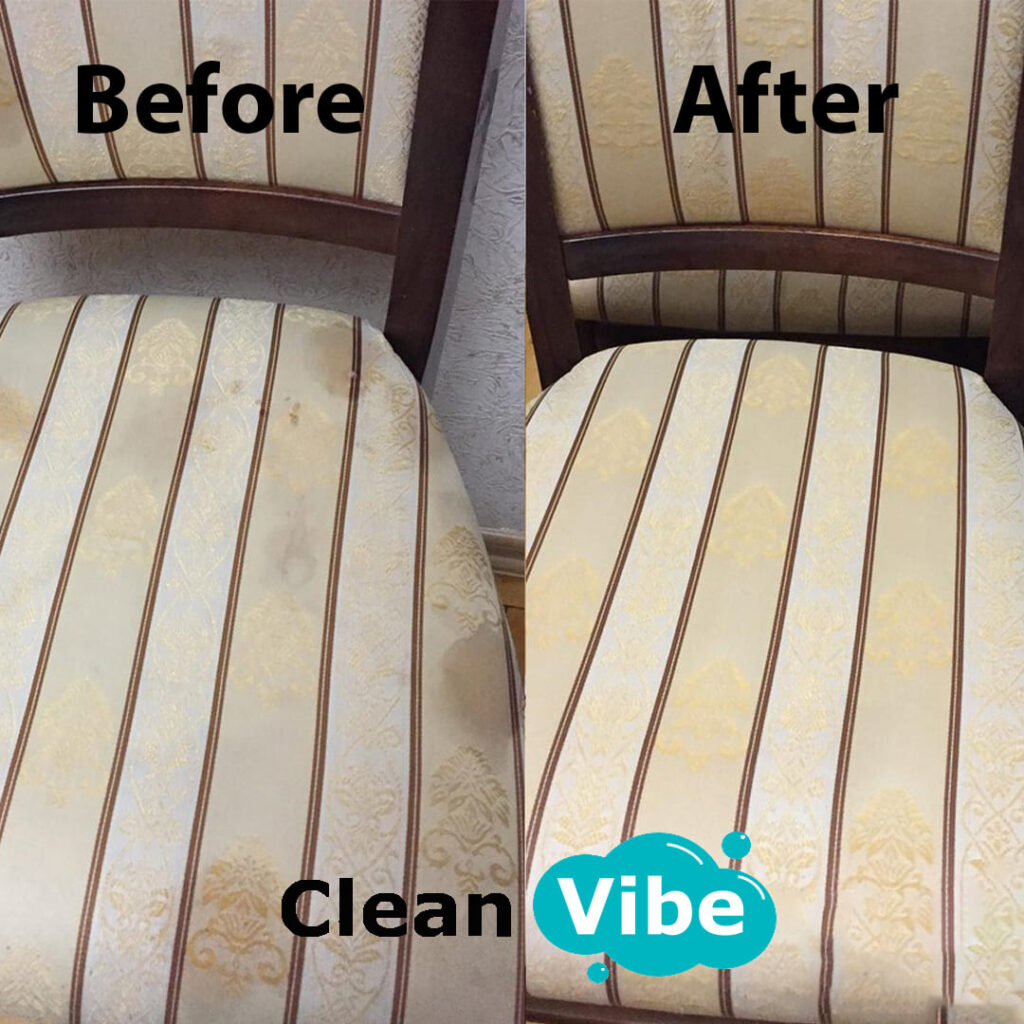 Before and after pet odor removal from chair upholstery in Tampa Bay