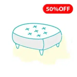 Ottoman with button-tufted top icon