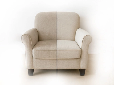 Armchair fabric cleaned