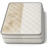 King mattress showing side-by-side cleaning effect