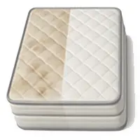 Queen-size mattress with split clean and dirty surface