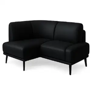 Modern leather sectional with deep-cleaned seating