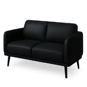 Black leather sofa cleaned and restored — view price details